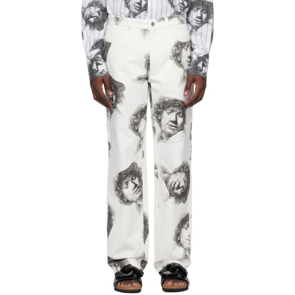  JW 앤더슨 JW Anderson White Printed Jeans 231477M186000