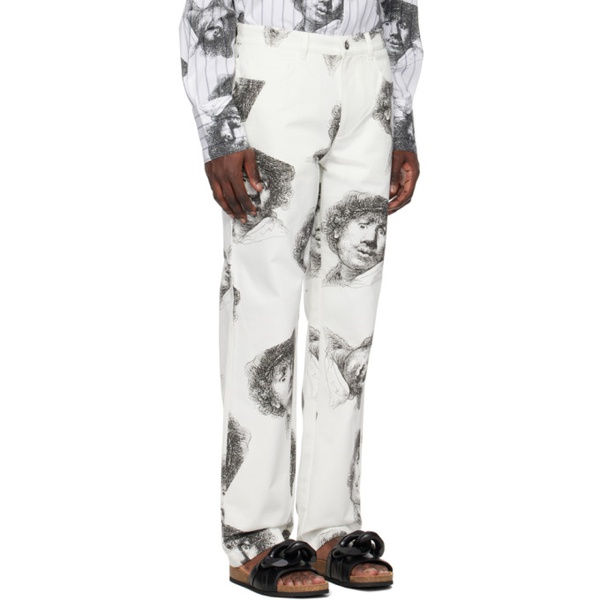  JW 앤더슨 JW Anderson White Printed Jeans 231477M186000