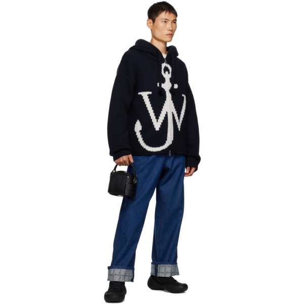  JW 앤더슨 JW Anderson Indigo Grid Turn-Up Workwear Jeans 232477M186001