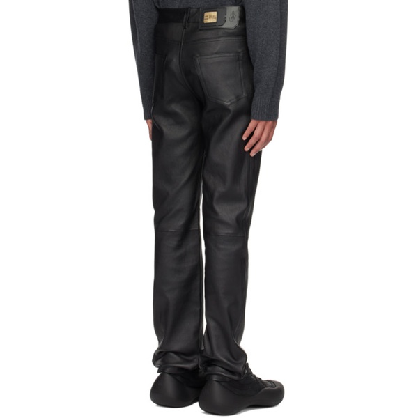  JW 앤더슨 JW Anderson Black Slim-Fit Leather Pants 232477M189000