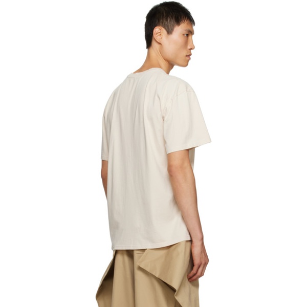  JW 앤더슨 JW Anderson Beige Embroidered T-Shirt 232477M213016