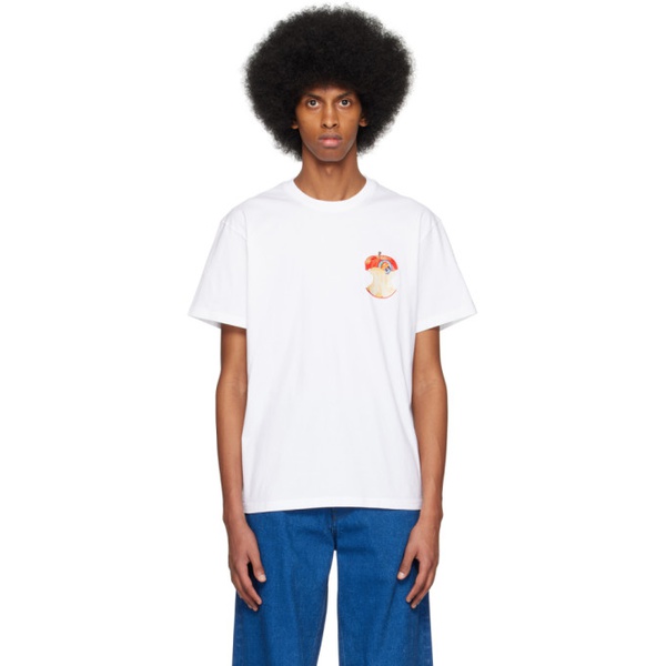  JW 앤더슨 JW Anderson White Apple Core T-Shirt 231477M213015