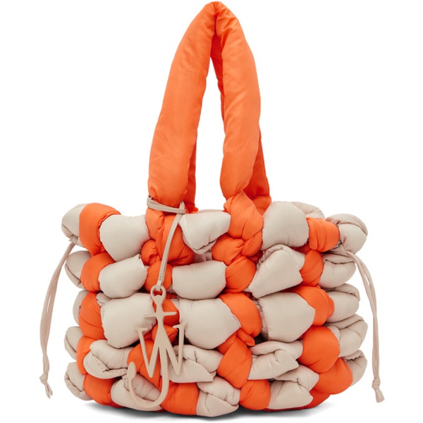  JW 앤더슨 JW Anderson Orange & Beige Medium Knotted Tote 231477F046003