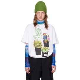 JW 앤더슨 JW Anderson White Flower Pot T-Shirt 242477F110004