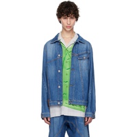 JW 앤더슨 JW Anderson Blue Asymmetrical Denim Jacket 242477M177000