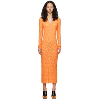 Jade Cropper Orange Printed Midi Dress 241772F054000