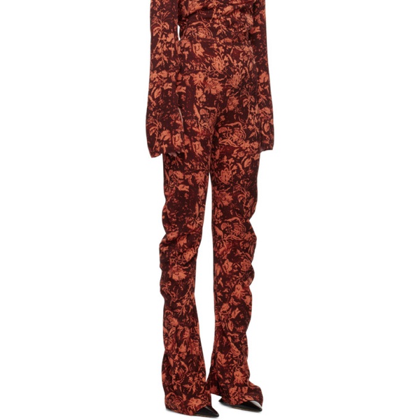 Jade Cropper Burgundy & Orange Twisted Trousers 241772F087000