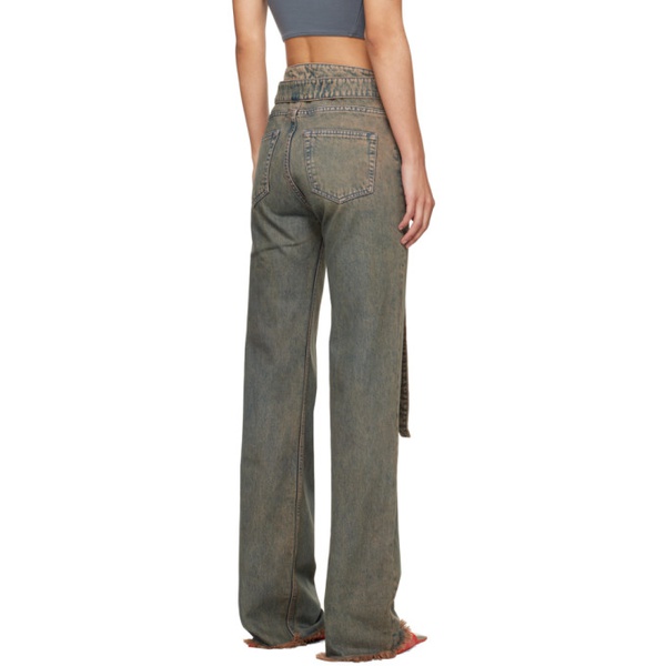  Jade Cropper Gray Wrap Belt Jeans 241772F069000