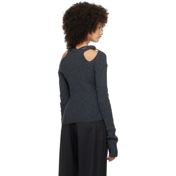  Jade Cropper Gray Cutout Sweater 232772F110002
