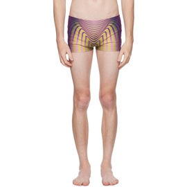 장 폴 고티에 Jean Paul Gaultier Green & Purple The Body Morphing Swim Shorts 232808M208001