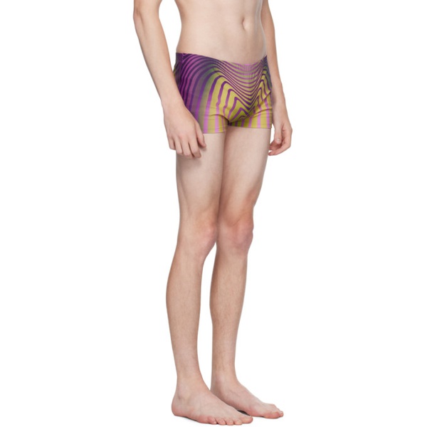  장 폴 고티에 Jean Paul Gaultier Green & Purple The Body Morphing Swim Shorts 232808M208001