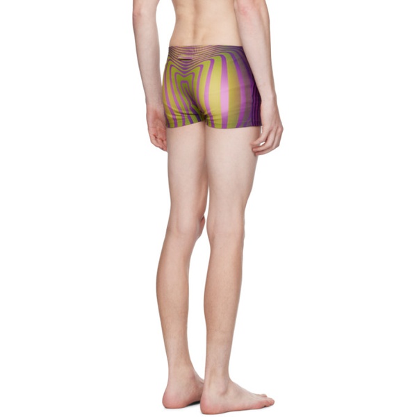  장 폴 고티에 Jean Paul Gaultier Green & Purple The Body Morphing Swim Shorts 232808M208001