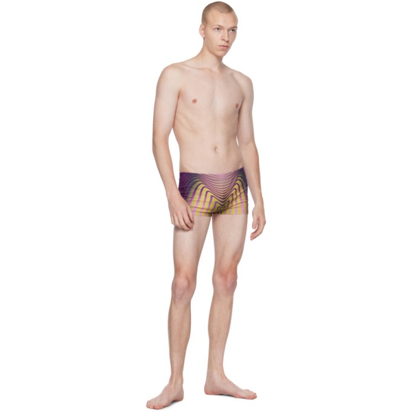  장 폴 고티에 Jean Paul Gaultier Green & Purple The Body Morphing Swim Shorts 232808M208001