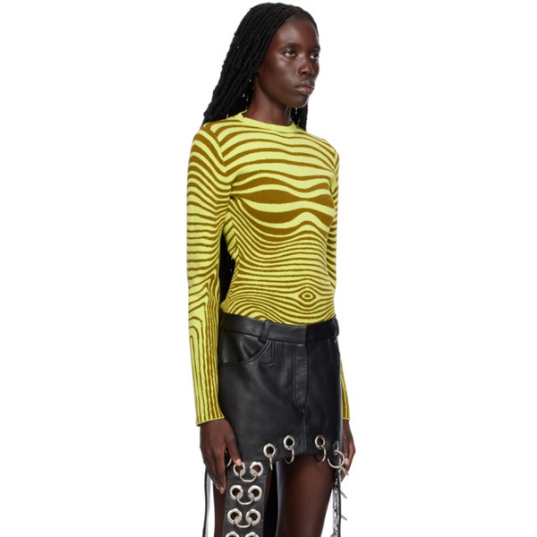  장 폴 고티에 Jean Paul Gaultier Yellow & Khaki Body Morphing Sweater 232808F110003