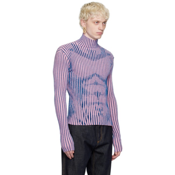  장 폴 고티에 Jean Paul Gaultier Pink Striped Sweater 241808M205009