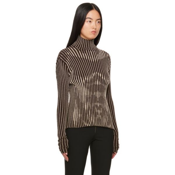  장 폴 고티에 Jean Paul Gaultier Brown Trompe Loeil Turtleneck 241808F099005