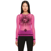 장 폴 고티에 Jean Paul Gaultier Pink Safe Sex Long Sleeve T-Shirt 241808F110003