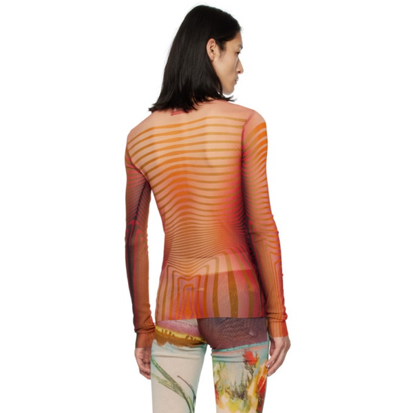  장 폴 고티에 Jean Paul Gaultier Red & Orange Body Morphing Long Sleeve T-Shirt 232808M213003