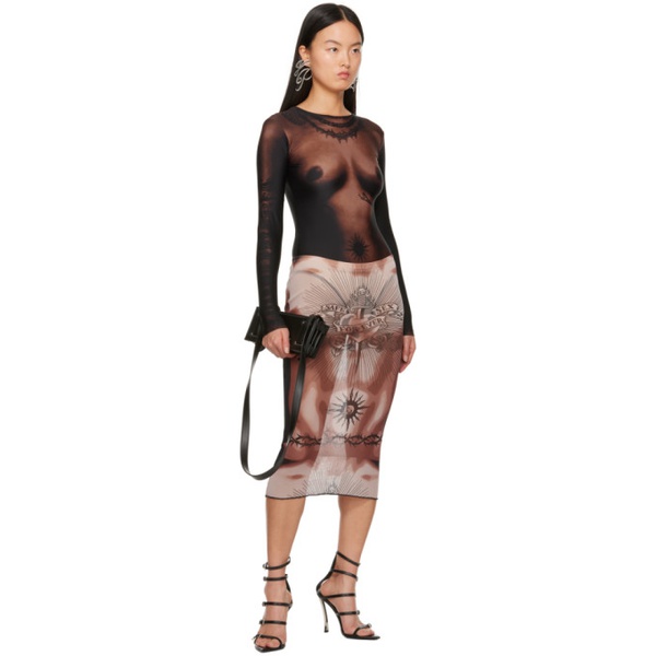  장 폴 고티에 Jean Paul Gaultier Brown Graphic Bodysuit 241808F358007