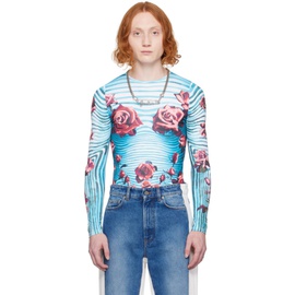 장 폴 고티에 Jean Paul Gaultier Blue & Red Floral Long Sleeve T-Shirt 242808M213005