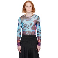 장 폴 고티에 Jean Paul Gaultier Blue & Purple Floral Long Sleeve T-Shirt 242808M213011