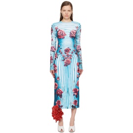 장 폴 고티에 Jean Paul Gaultier Blue & Red Flower Body Morphing Maxi Dress 242808F054000