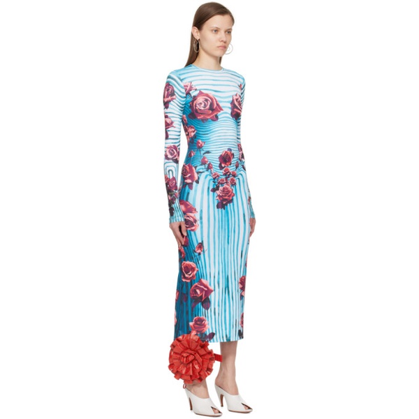  장 폴 고티에 Jean Paul Gaultier Blue & Red Flower Body Morphing Maxi Dress 242808F054000