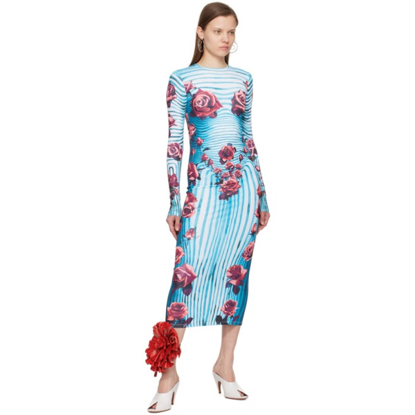  장 폴 고티에 Jean Paul Gaultier Blue & Red Flower Body Morphing Maxi Dress 242808F054000