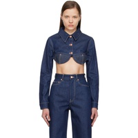 장 폴 고티에 Jean Paul Gaultier Indigo Cropped Denim Jacket 242808F060012