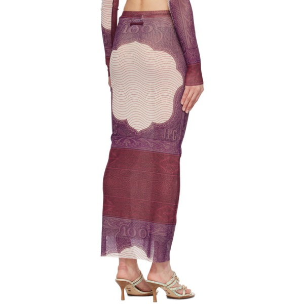  장 폴 고티에 Jean Paul Gaultier Burgundy & Purple The Cartouche Maxi Skirt 242808F093001