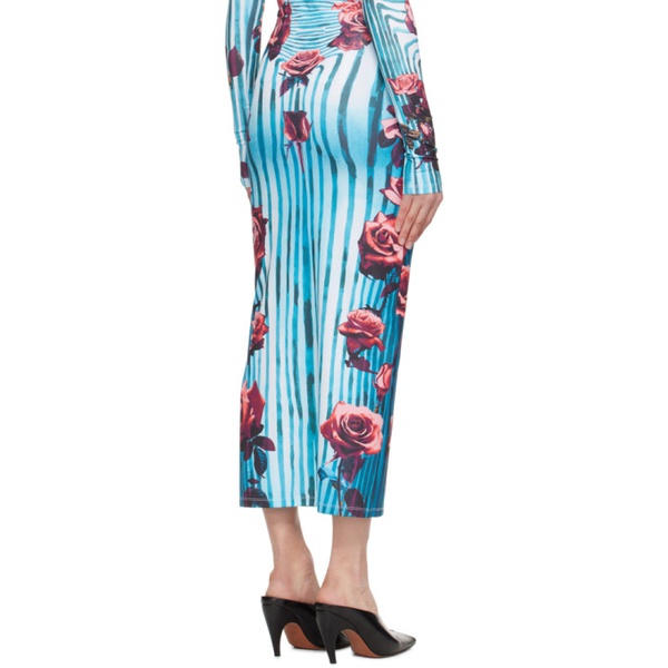  장 폴 고티에 Jean Paul Gaultier Blue & Red Flower Body Morphing Maxi Skirt 242808F093002