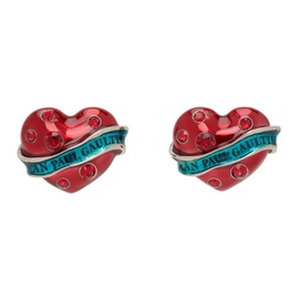 장 폴 고티에 Jean Paul Gaultier Red & Blue Big Heart Earrings 242808F022001
