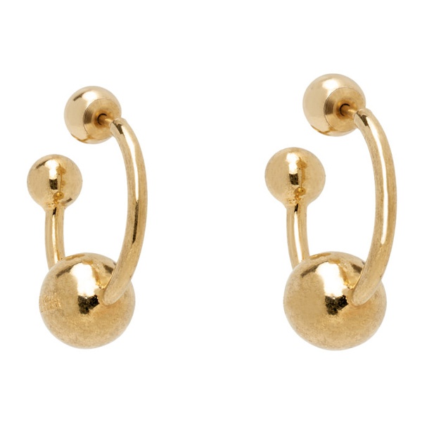  장 폴 고티에 Jean Paul Gaultier Gold Piercing Earrings 242808F022009