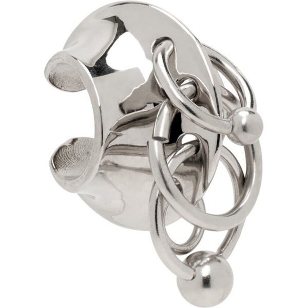  장 폴 고티에 Jean Paul Gaultier Silver Multiple Rings Single Ear Cuff 242808F022006