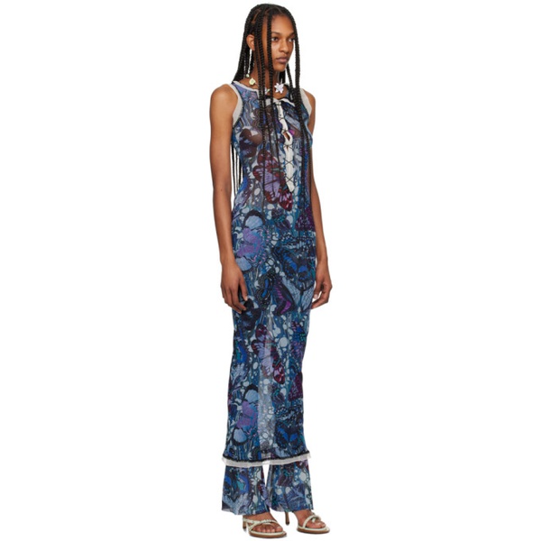  장 폴 고티에 Jean Paul Gaultier Blue & Purple The Butterfly Maxi Dress 242808F055016