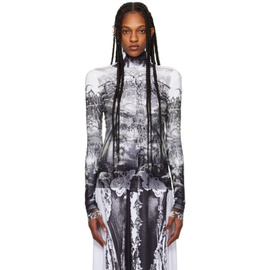 장 폴 고티에 Jean Paul Gaultier Black & White The Diablo Long Sleeve T-Shirt 242808F110005
