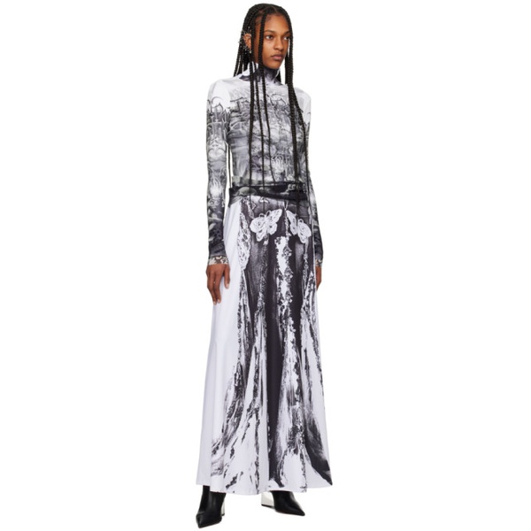  장 폴 고티에 Jean Paul Gaultier Black & White The Diablo Long Sleeve T-Shirt 242808F110005