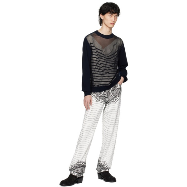  장 폴 고티에 Jean Paul Gaultier Black & White The Cartouche Jeans 242808M186000