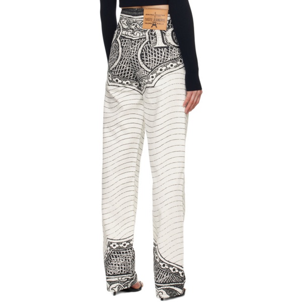  장 폴 고티에 Jean Paul Gaultier Black & White The Cartouche Jeans 242808F069000