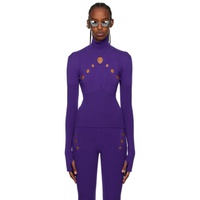 장 폴 고티에 Jean Paul Gaultier Purple Cutout Turtleneck 231808F099001