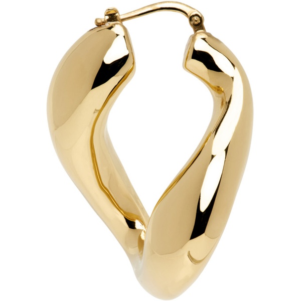 질샌더 질샌더 Jil Sander Gold Sculptural Hoop Earrings 231249F022014