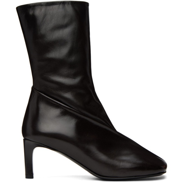 질샌더 질샌더 Jil Sander Black Leather Ankle Boots 222249F113014