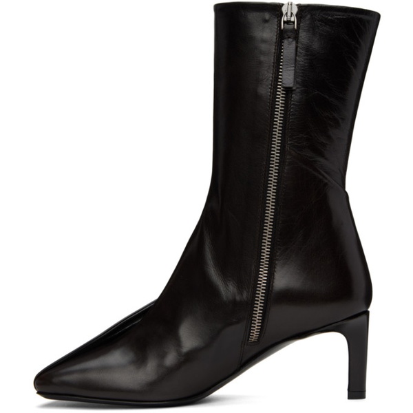 질샌더 질샌더 Jil Sander Black Leather Ankle Boots 222249F113014