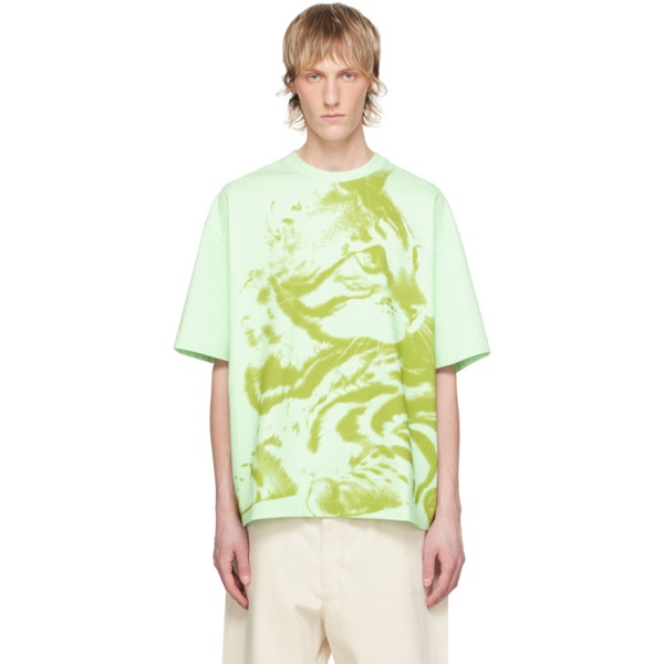 질샌더 질샌더 Jil Sander Green Printed T-Shirt 241249M213056