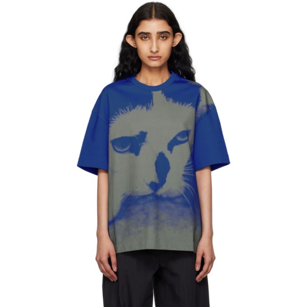 질샌더 질샌더 Jil Sander Blue Printed T-Shirt 241249F110019