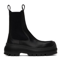 질샌더 Jil Sander Black Calf Leather Chelsea Boots 242249F113001