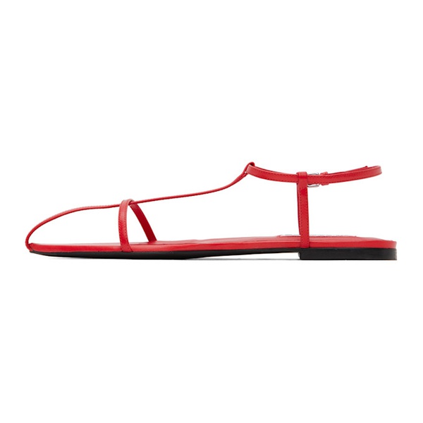 질샌더 질샌더 Jil Sander Red Flat Sandals 242249F124001