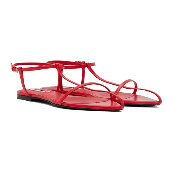 질샌더 질샌더 Jil Sander Red Flat Sandals 242249F124001