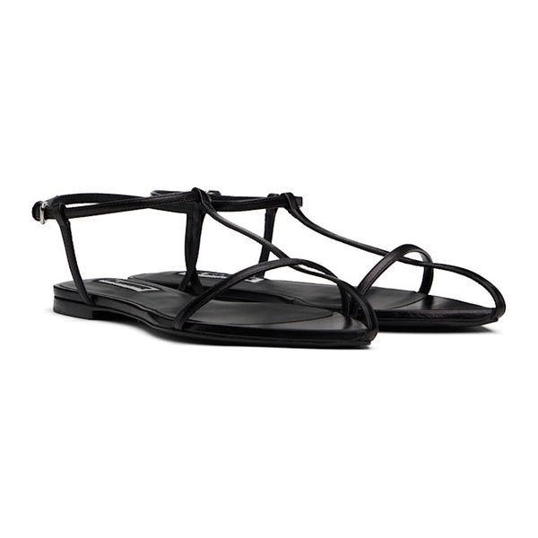 질샌더 질샌더 Jil Sander Black Flat Sandals 242249F124003
