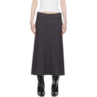 질샌더 Jil Sander Gray Wool Midi Skirt 242249F092003